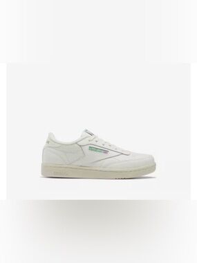 Reebok Club C Sneaker Kids Off White Leather Sneakers Mint Logo Accents Size 3